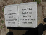 DIXON Jacoba Aletta 1892-1913