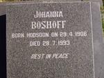 BOSHOFF Johanna neé HODSDON 1906-1993
