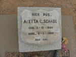 SCHADE Aletta C. 1886-1960