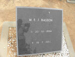 BASSON M.E.J. 1894-1983