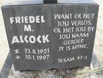 ALCOCK Friedel M. 1921-1997