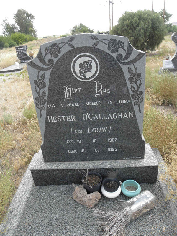 O'CALLAGHAN Hester nee LOUW 1902-1982