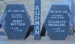 RUDMAN Henry Matthew 1913-1987 & Elizabeth Magdelena 1915-1986