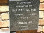 RADEMEYER Tony 1934-2009 & Ina 1936-2004