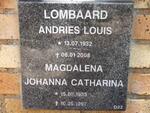 LOMBAARD Andries Louis 1932-2008 & Magdalena Johanna Catharina 1933-1997