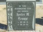 CRONJE Hester M. 1926-1996