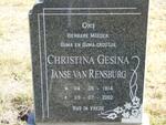 RENSBURG Christina Gesina, Janse van 1914-2002