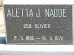 NAUDE Aletta J. nee OLIVIER 1885-1972