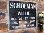 SCHOEMAN Willie 1921-2000