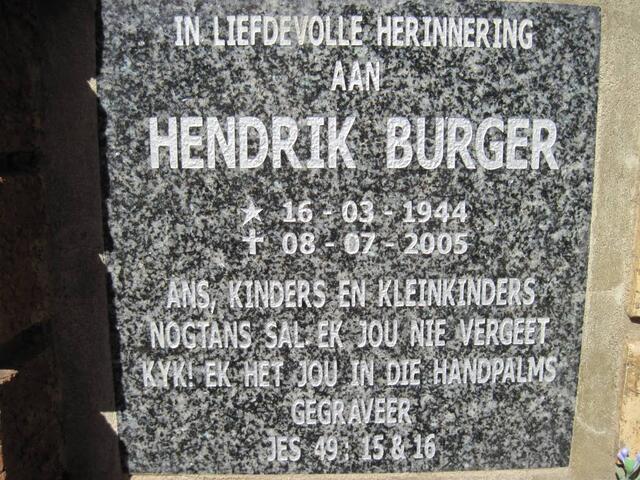 BURGER Hendrik 1944-2005