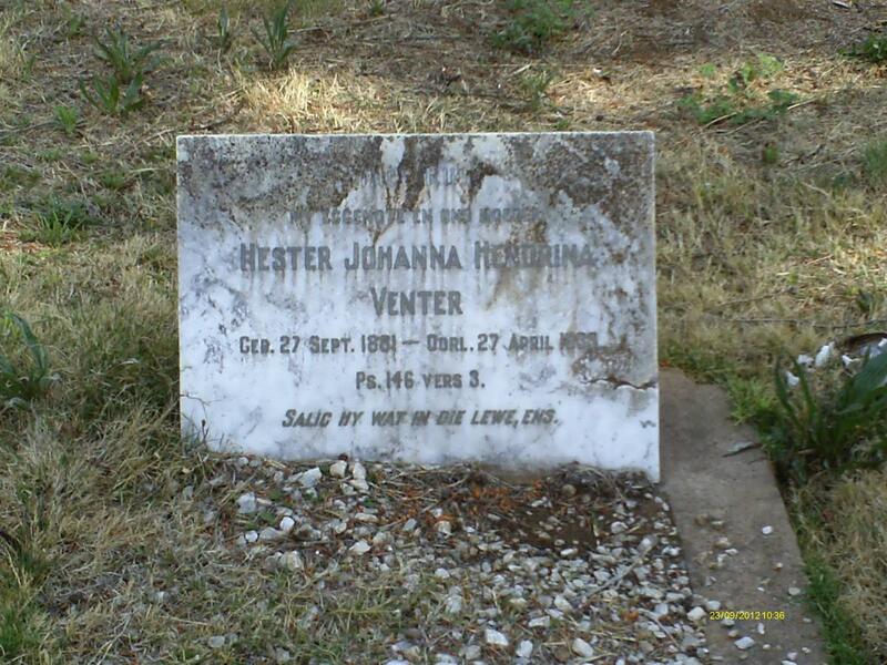 VENTER Hester Johanna Hendrina 1881-1933