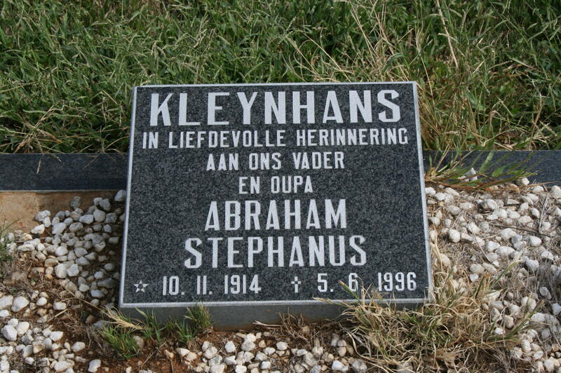KLEYNHANS Abraham Stephanus 1914-1996