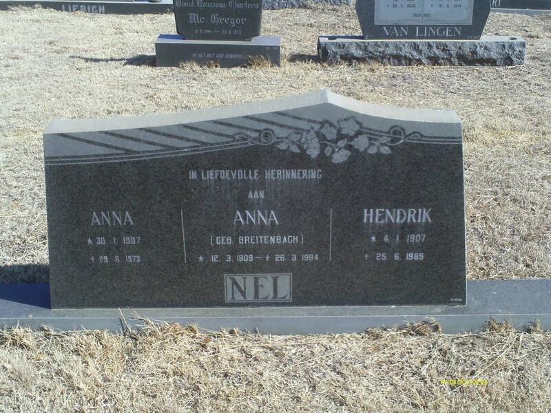 NEL Hendrik 1907-1985 & Anna BREITENBACH 1909-1984 :: NEL Anna 1907-1973