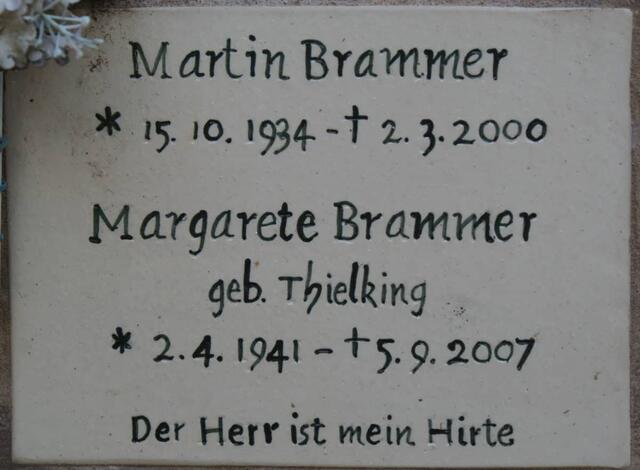 BRAMMER Martin 1934-2000 & Margarete 1941-2007