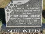 SERFONTEIN Cecilia Johanna Hendrina formerly O'CONNEL nee KOTZEE 1919-1989