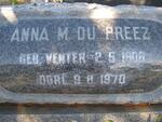 PREEZ Anna M., du nee VENTER 1908-1970