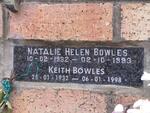 BOWLES Keith 1932-1998 & Natalie Helen 1932-1993