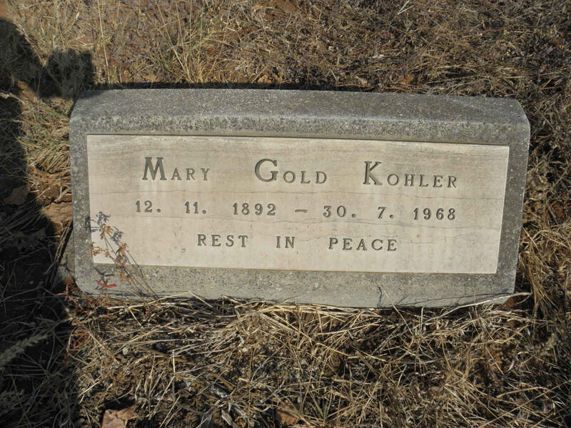 KOHLER Mary Gold 1892-1968