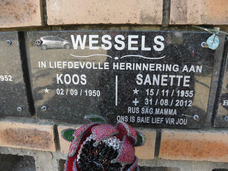WESSELS Koos 1950 & Sanette 1955-2012