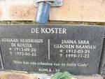 KOSTER Adriaan Hendrikus, de 1913-1993 & Janna Sara DAANSEN 1912-1998