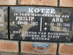 KOTZE Philip 1942- & Ans 1946- 2011