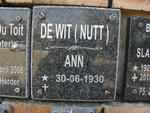 WIT Ann, de nee NUTT 1930-