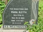 WESTHUIZEN Nicolaas Hendrik, v.d. 1872-1956 & Maria Aletta STOLTZ 1882-1967 