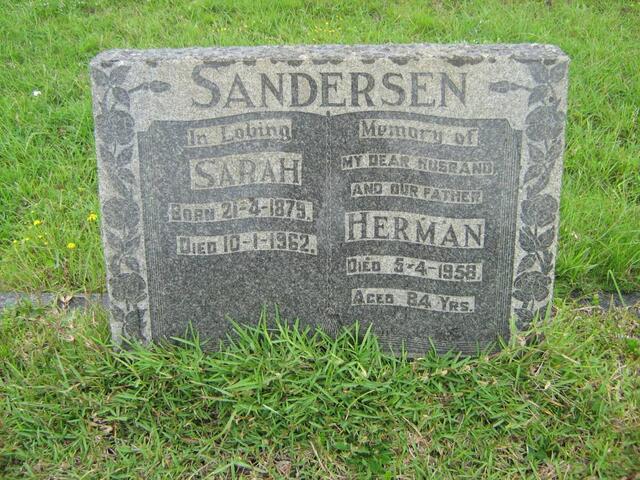 SANDERSEN Herman - 1958 & Sarah 1879-1962