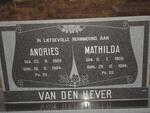 HEVER Andries, van den 1909-1984 & Mathilda 1908-1984