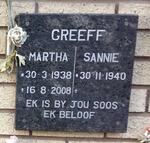 GREEFF Sannie 1940- & Martha 1938-2008