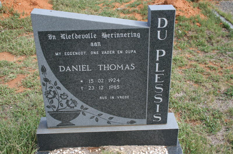 PLESSIS Daniel Thomas, du 1924-1985