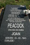 PEACOCK Hendry 1937-2003 & Joan 1943-