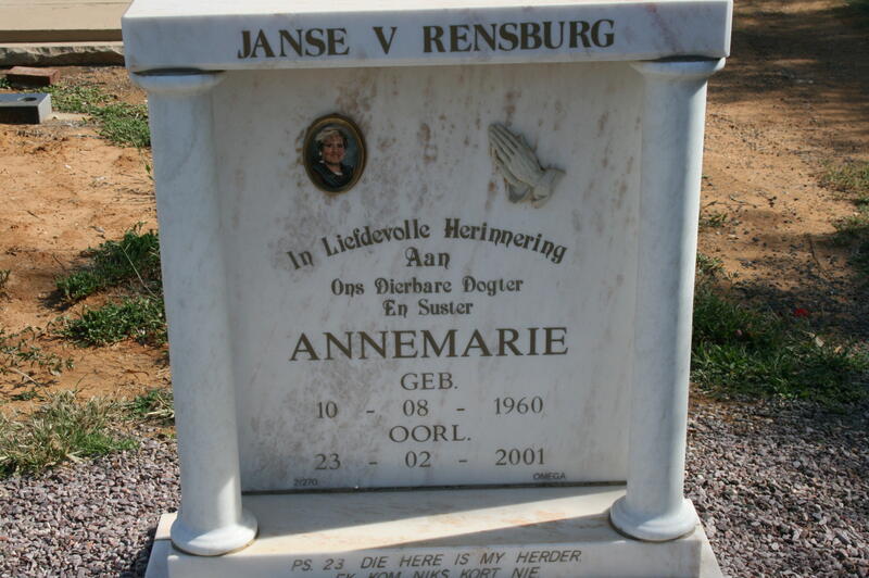 RENSBURG Annemarie, Janse van 1950-2001