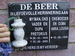 BEER Pretorius, de 1935-2005 & Anna Louisa 1935-