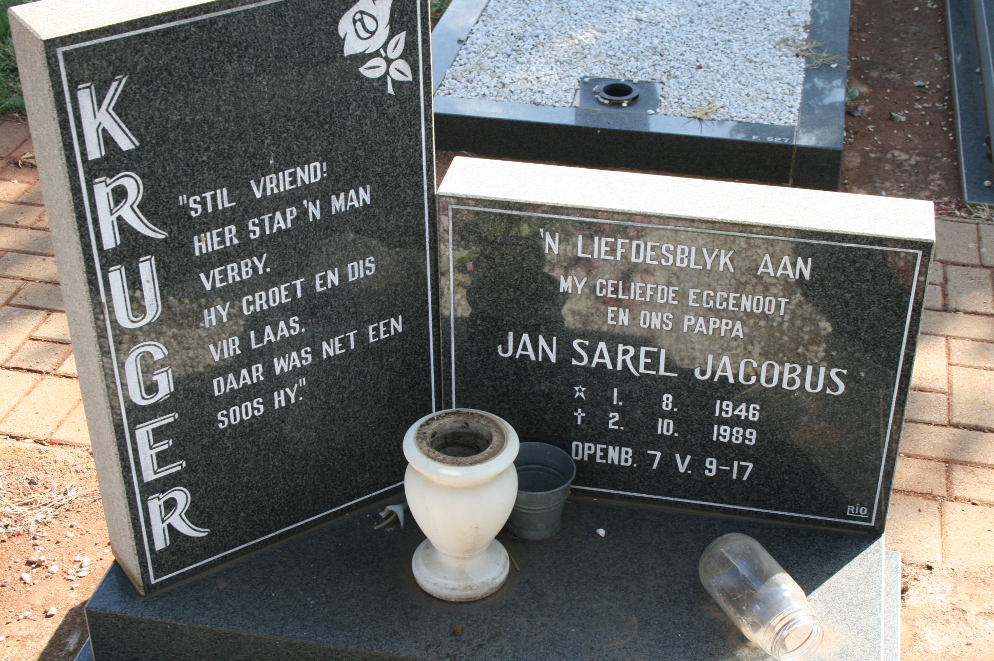 KRUGER Jan Sarel Jacobus 1946-1989