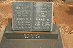 UYS Theuns H.J. 1909-1986 & Marie P. 1915-1992