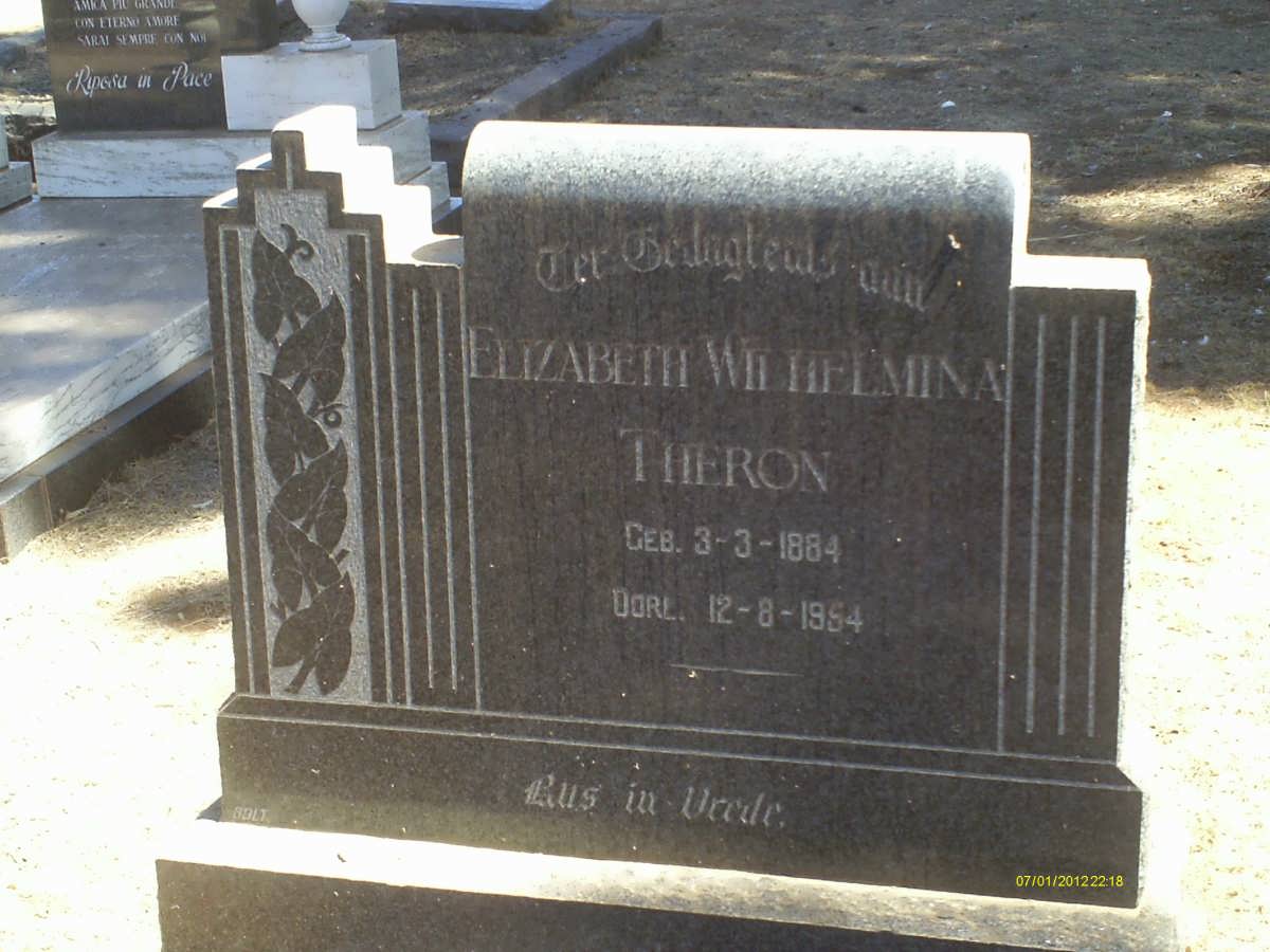 THERON Elizabeth Wilhelmina 1884-1954