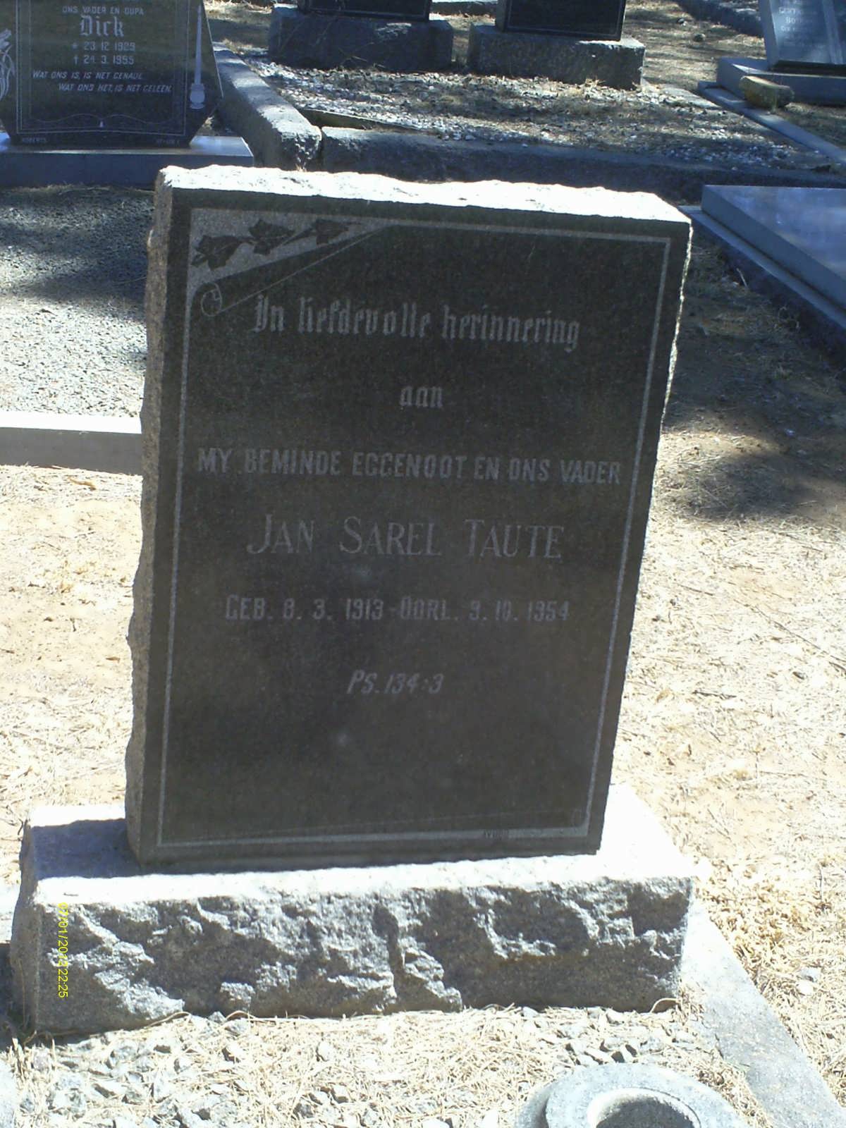 TAUTE Jan Sarel 1913-1954