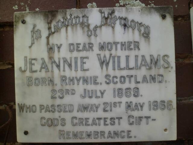WILLIAMS Jeannie 1889-1966