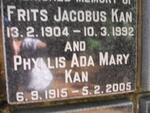 KAN Frits Jacobus 1904-1992 & Phyllis Ada Mary 1915-2005