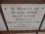 KNOWLES Alice Louise 1871-1967