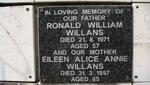 WILLANS Ronald William -1971 & Eileen Alice Annie -1997