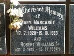 WILLIAMS Robert 1910-1994 & Mary Margaret 1920-1993