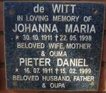 WITT Pieter Daniel, de 1911-1999 & Johanna Maria 1911-1998