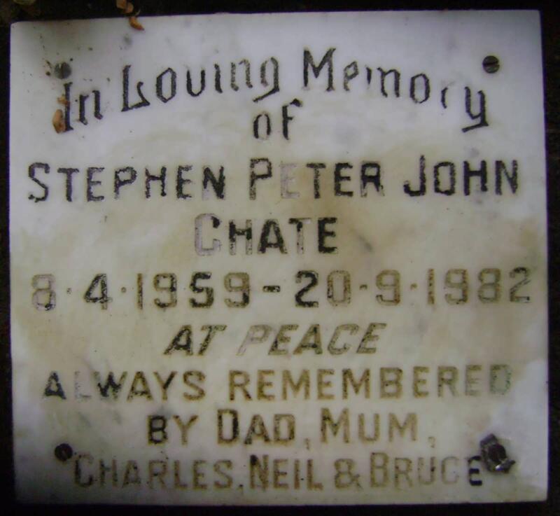 CHATE Stephen Peter John 1959-1982