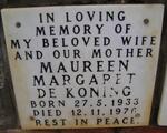 KONING Maureen Margaret, de 1933-1976
