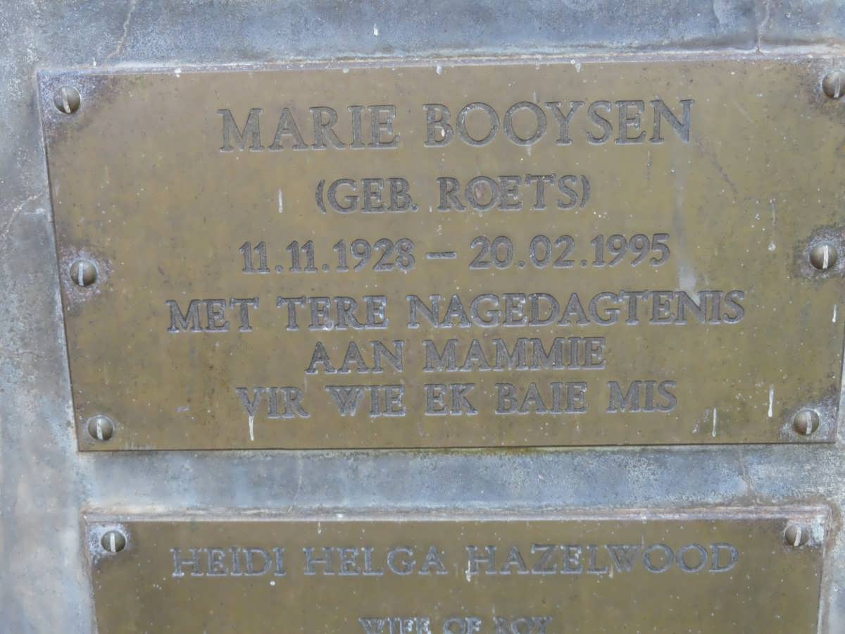 BOOYSEN Marie nee ROETS 1928-1995