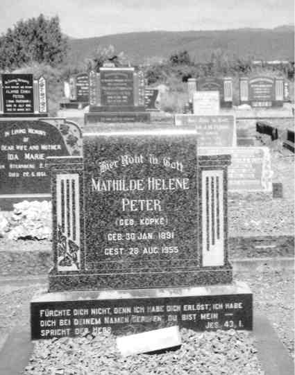 PETER Mathilde Helene nee KOPKE 1891-1955