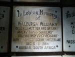 WILLIAMS Walburga 1913-1984