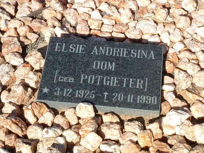 OOM Elsie Andriesina nee POTGIETER 1925-1990
